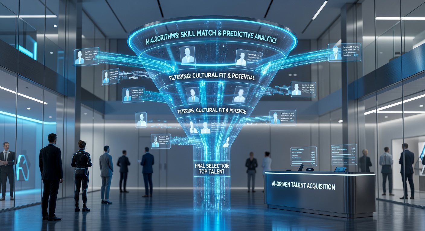 AI Recruitment Funnel visualising candidate flow from sourcing to hire