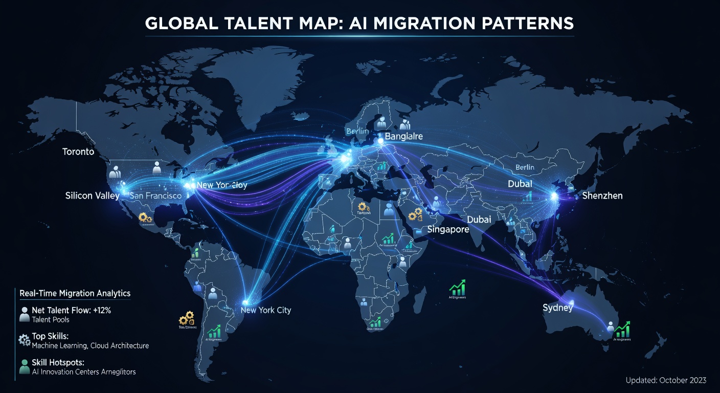 TalentFlow AI global talent map showing worldwide operations