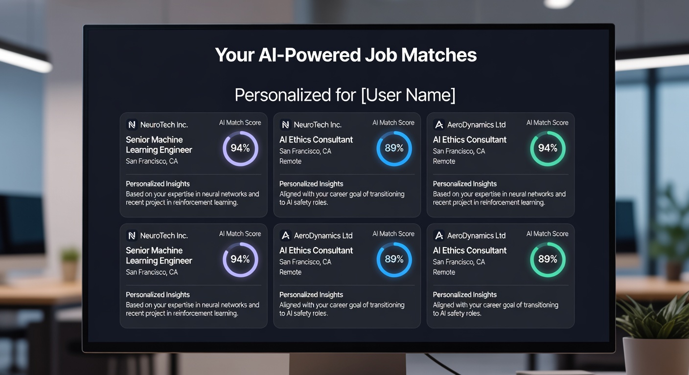 Personalised AI job recommendations dashboard